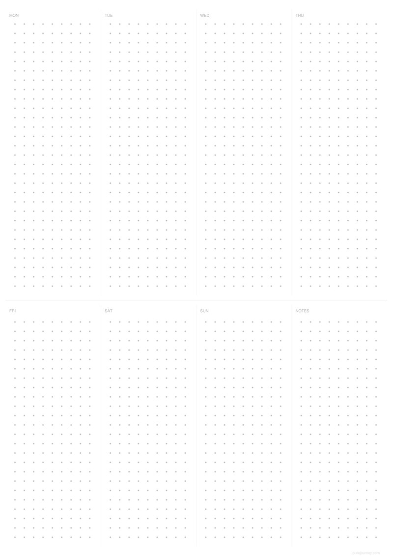 Weekly planner printable A4