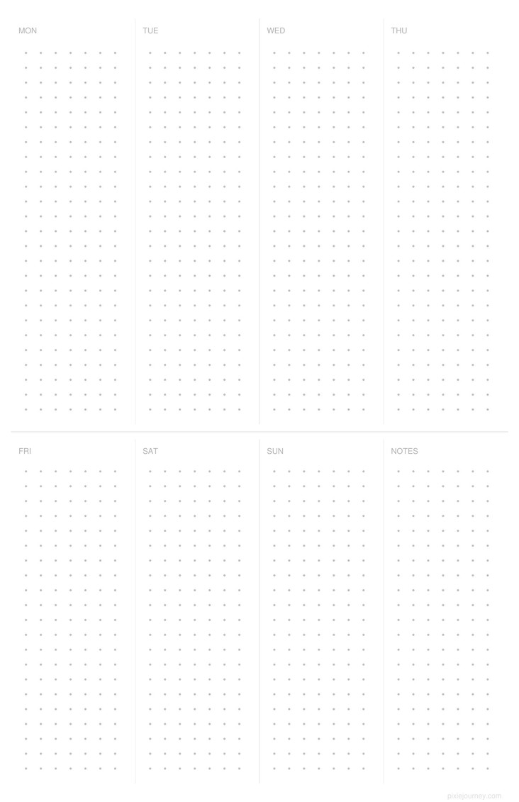 Weekly planner Half Letter