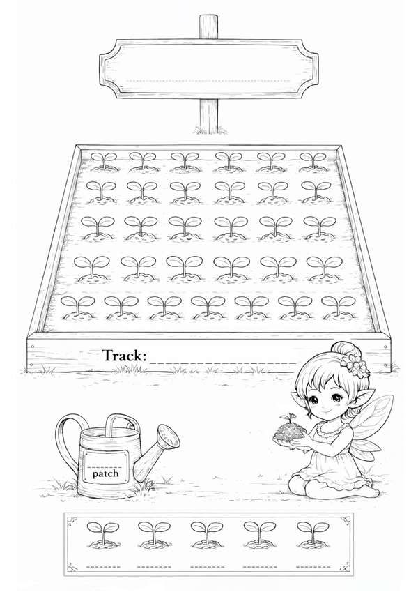 Lalah garden patch universal tracker coloring page preview